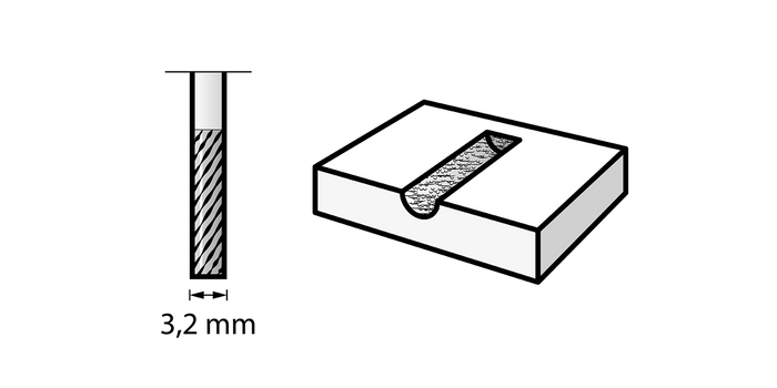 Fresa al carburo Dremel di tungsteno punta quadrata 3,2 mm (9901)