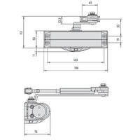 C1416-03-0-97 CHIUDIPORTA SMART PLUS 2 GRIGIO RAL 9006. CISA