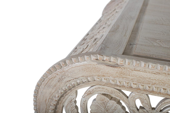 Tavolino centro in massello di mango intagliato