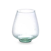 Vaso in vetro riciclato rigato Ø22x26h