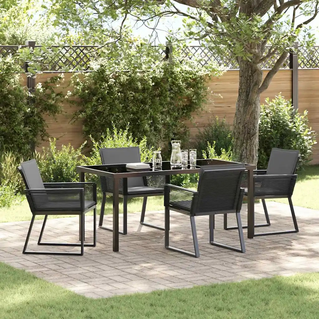 Set da Pranzo per Giardino 5 pcs Nero 3379320