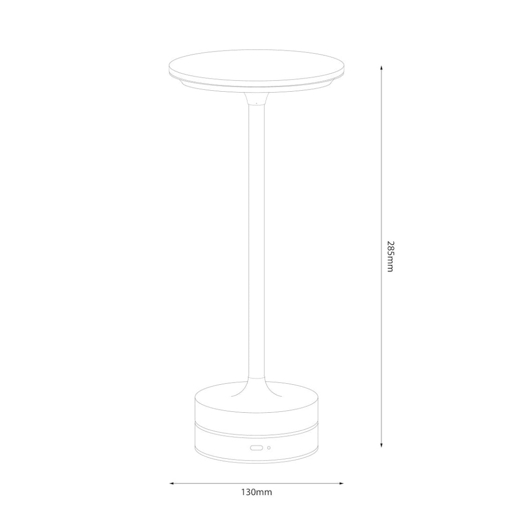 Lampada da tavolo nera LED 2,5W CCT USB-C TAVOLO Milagro