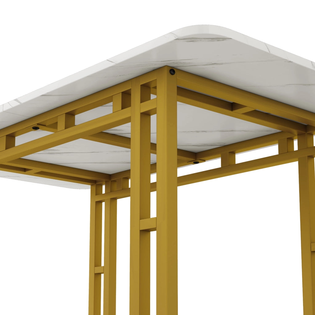Tavolo da pranzo moderno in MDF con gambe in metallo dorato design leggero per sala da pranzo e soggiorno