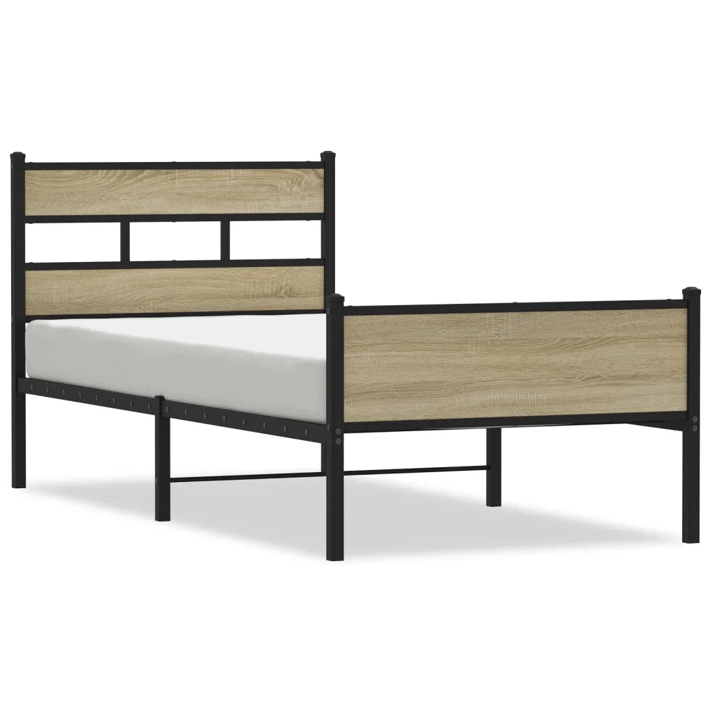 vidaXL Giroletto senza Materasso Rovere Sonoma 90x190 cm in Truciolato