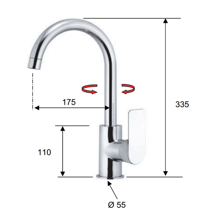 Rubinetto lavello monoforo - serie infinity
