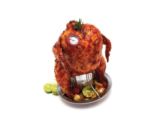 Supporto pollo Pluma Broil King in acciaio inox con termometro