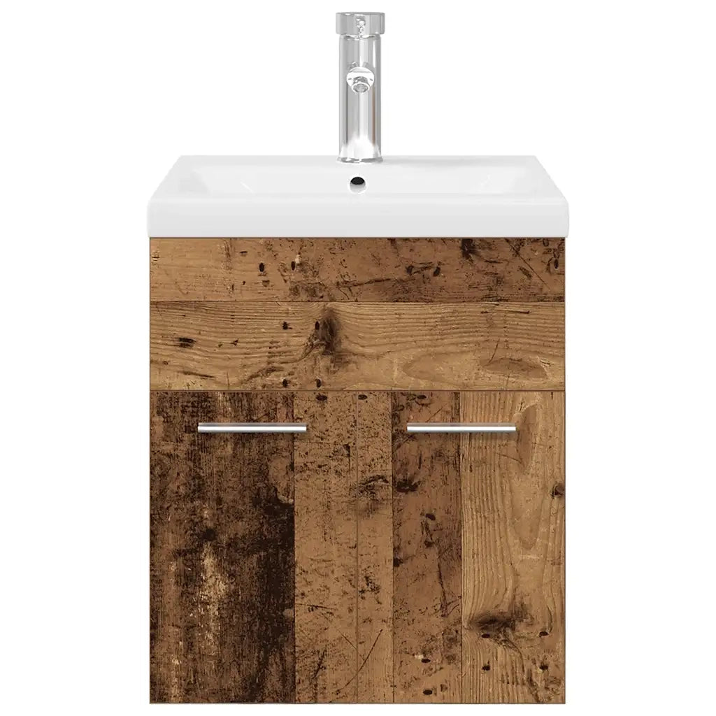 vidaXL Mobile da Bagno con Lavabo Integrato e Rubinetto Legno Antico