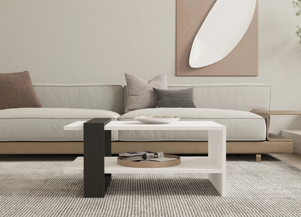 Cigliano, Tavolino da Salotto un Vano, 80x55x35h cm Bianco