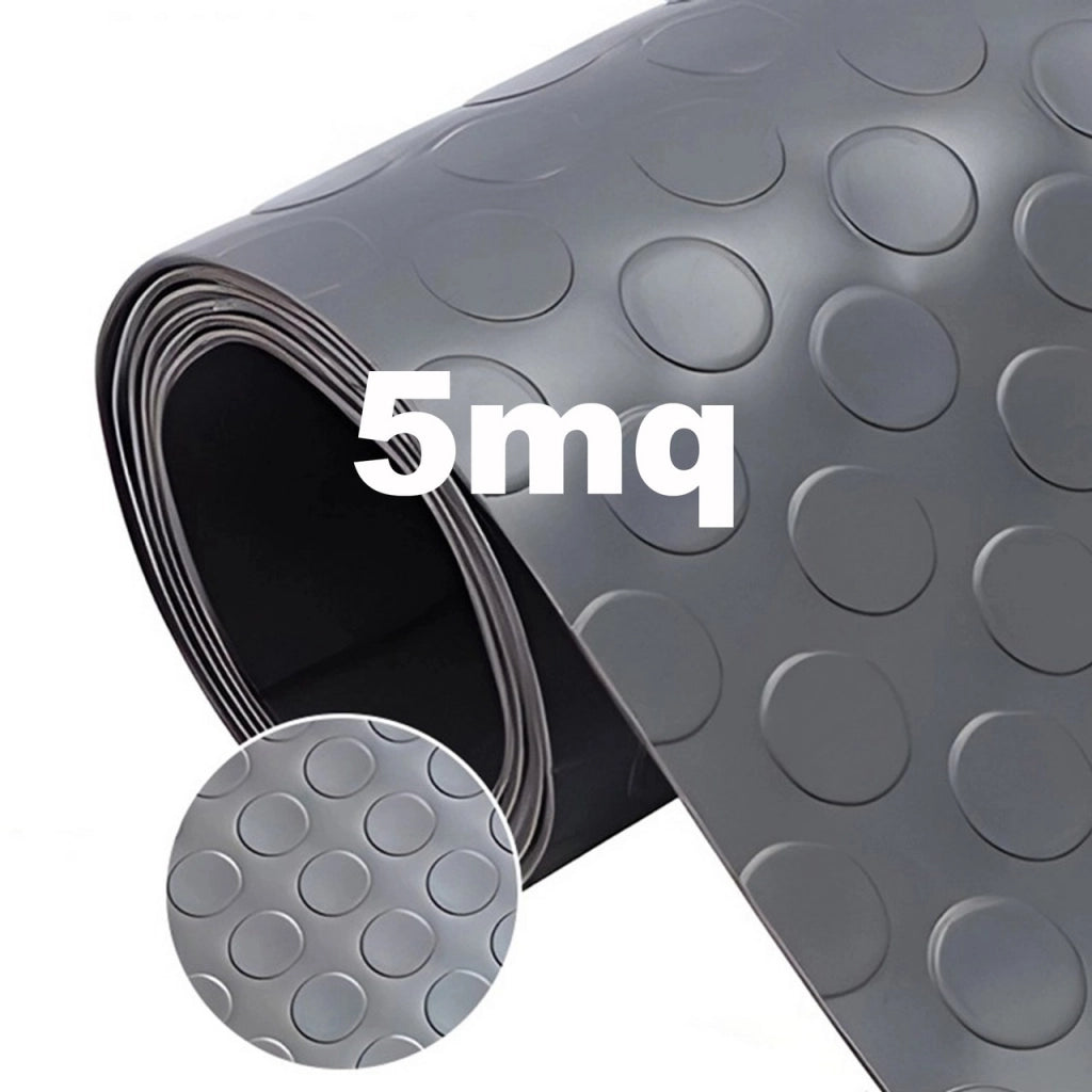 1mt x 5mt Pavimento antiscivolo bolflex bullonato copripavimento bollato in pvc 1,2mm - ANTRACITE
