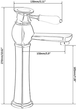 Rubinetto miscelatore joystick per bagno o cucina, vintage