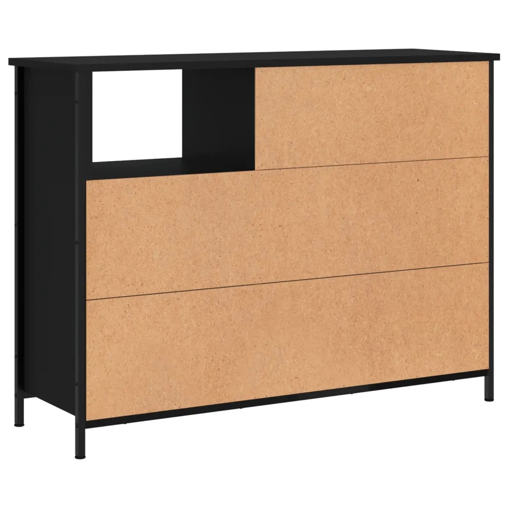 Credenza Nera 100x33x75 cm in Legno Multistrato 835549
