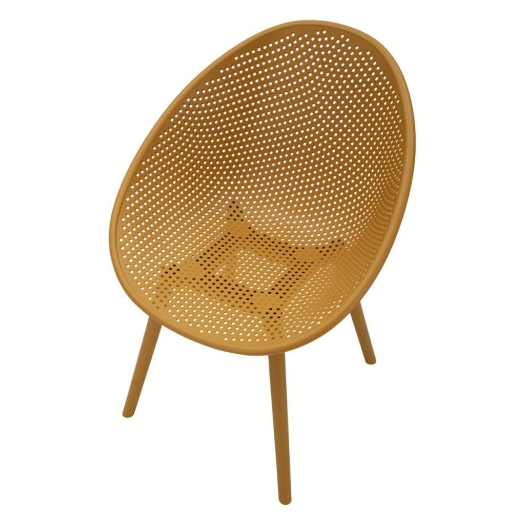 Set di 2 Sedie VKH1084, Giallo, Plastica, 59x59x83 cm