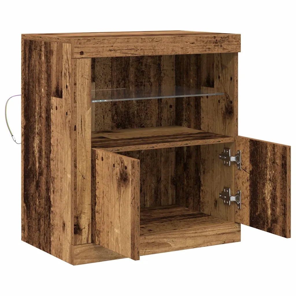 Credenza | Madia LED Marrone 60,5 x 37 x 67 cm Legno multistrato