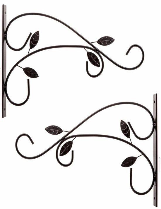 Bacino per piante a parete balcone a due piazze, gancio in ferro battuto, gancio per vaso di piante con viti per giardino, balcone, lampada, piante, decorazione