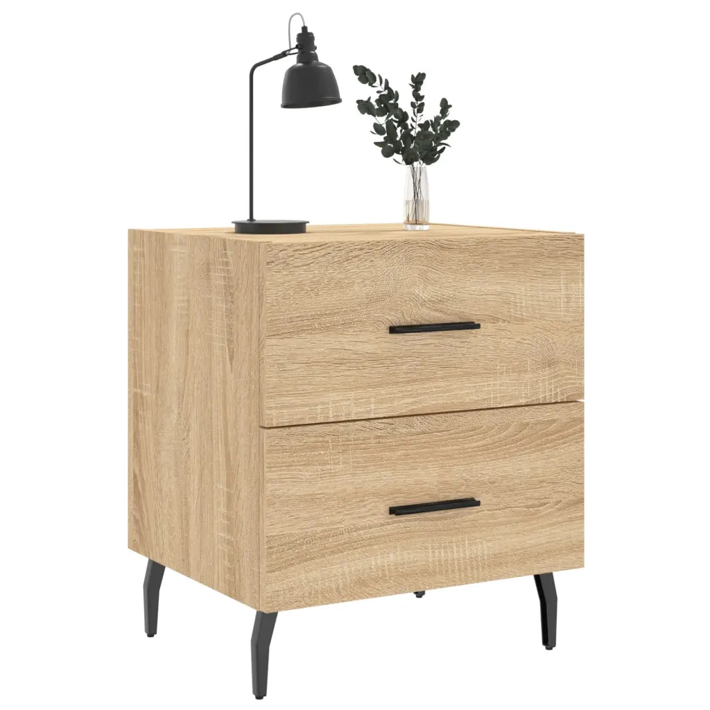 Comodini 2 pz-Set di 2 Tavolino da notte Rovere Sonoma 40x35x47,5 cm in Legno Multistrato 831543