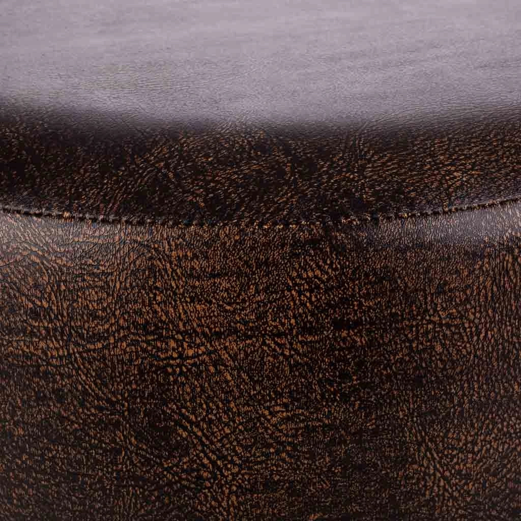 Sgabello in legno e similpelle marrone 40x40x13/29h