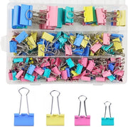 Set di fermagli a forma di clip, 170 pezzi, 15 mm/19 mm/25 mm/32 mm fermagli per documenti, clip colorate multifunzionali, fermagli per carta per ufficio articoli per scuola