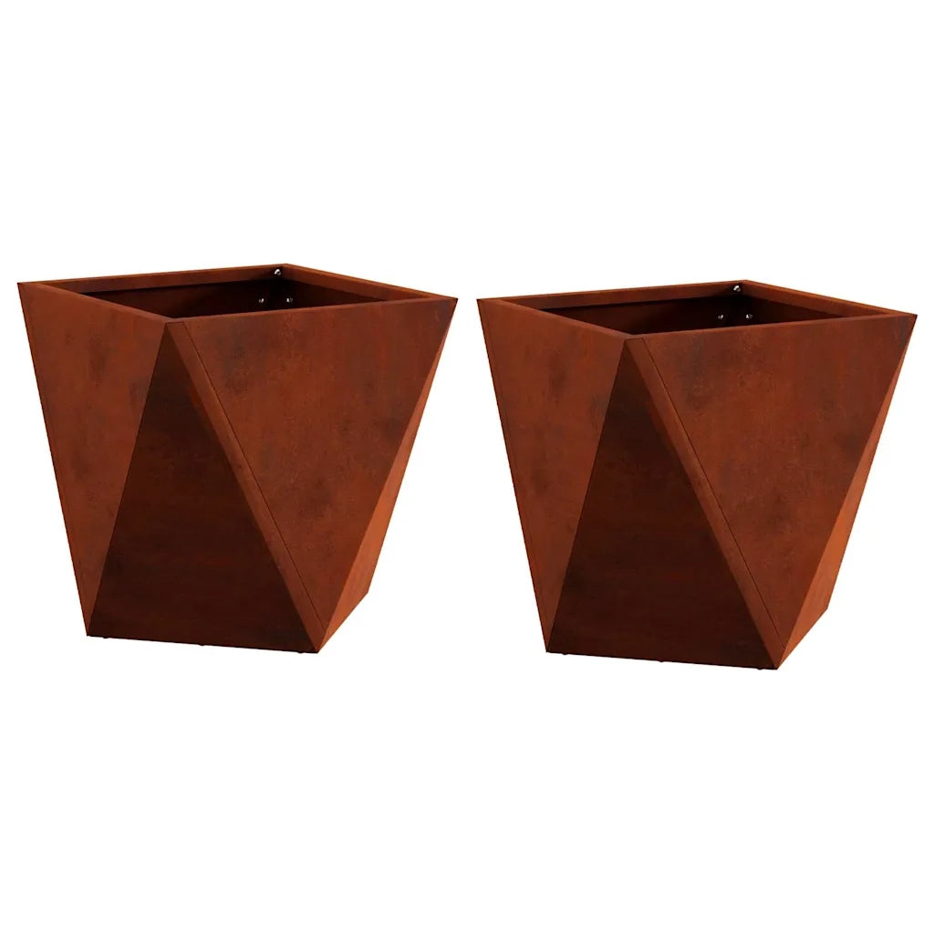 Fioriera 2 pz-Set di 2 Vaso-Contenitore per Piante Ruggine 30 x 30 x 30 cm