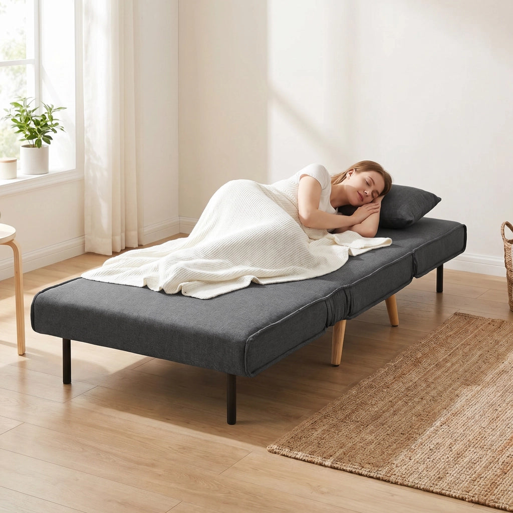 Poltrona letto reclinabile pieghevole ¨C Minimal ¨C grigio tessuto