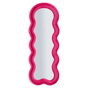 Marylin, Specchio Cornice Ondulata Effetto Velluto, 60x160h cm Rosa