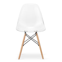 Sedia Valora OSAKA con gambe trasparenti naturali per soggiorno