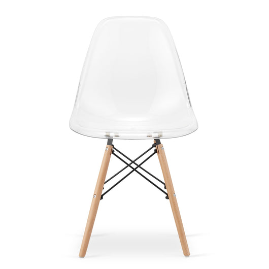 Sedia Valora OSAKA con gambe trasparenti naturali per soggiorno