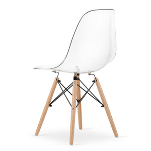 Sedia Valora OSAKA con gambe trasparenti naturali per soggiorno