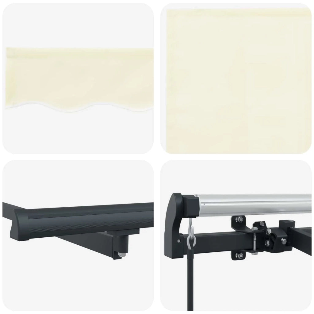 Tenda Retrattile Crema 400 x 200 cm Poliestere e Alluminio 3329784