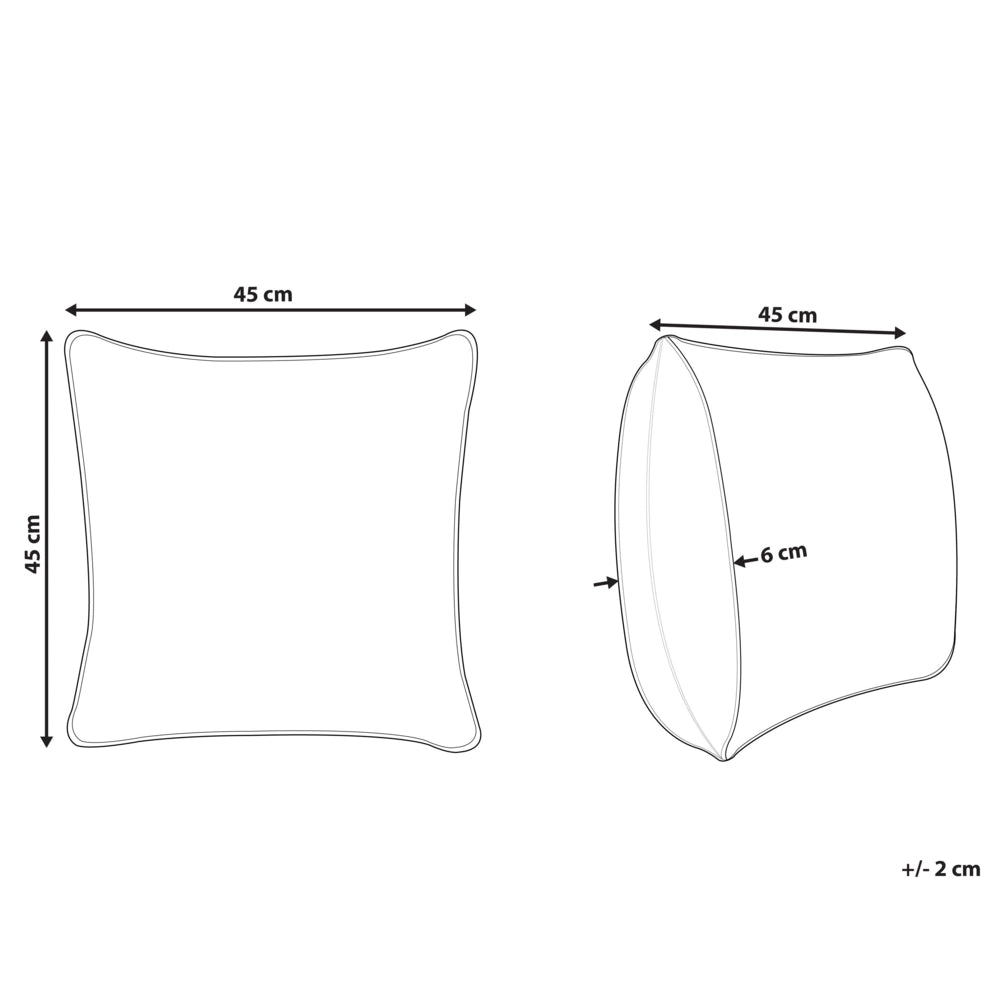 Cuscino Decorativo Righe Rosse Bottoni Quadrati 45 x 45 cm Modern Décor Campanula