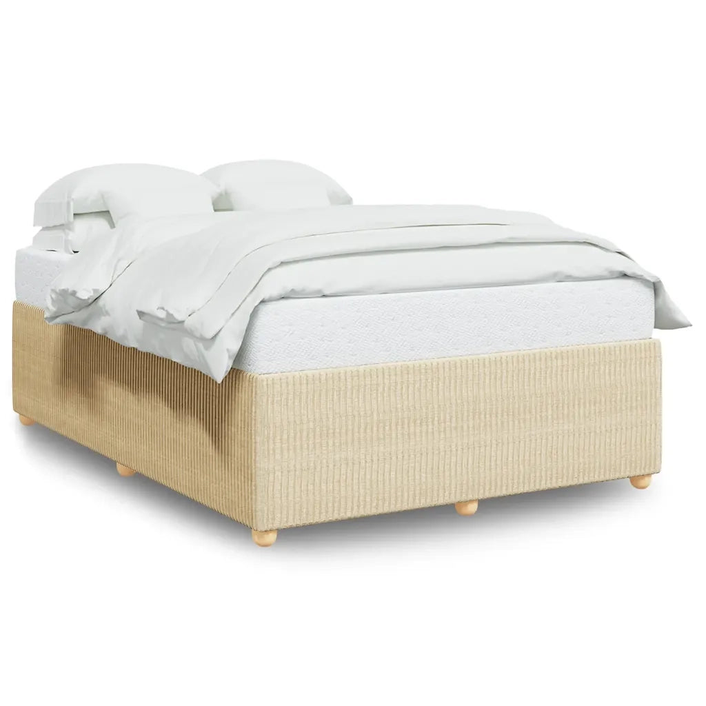 vidaXL Giroletto senza Materasso Crema 140x200 cm in Tessuto