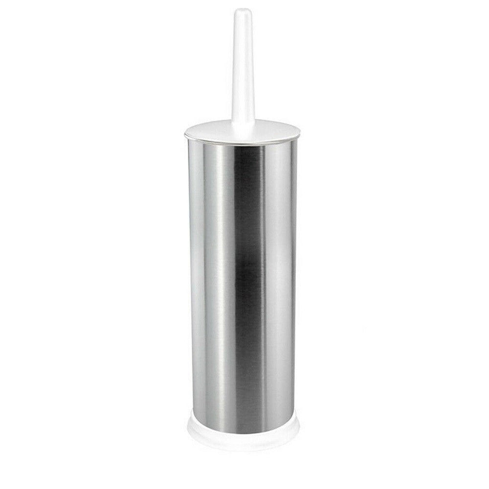 Trade Shop - Porta Spazzolone Bagno In Acciaio Satinato Portascopino Per Wc Con Contenitore -
