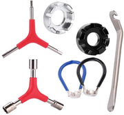 Kit di Spaziatura per Bicicletta Portatile - Nero - Compreso 7 Pezzi - Adatto per la Riparazione di Biciclette - Compacto e Leggero - Codice Prodotto: ...
