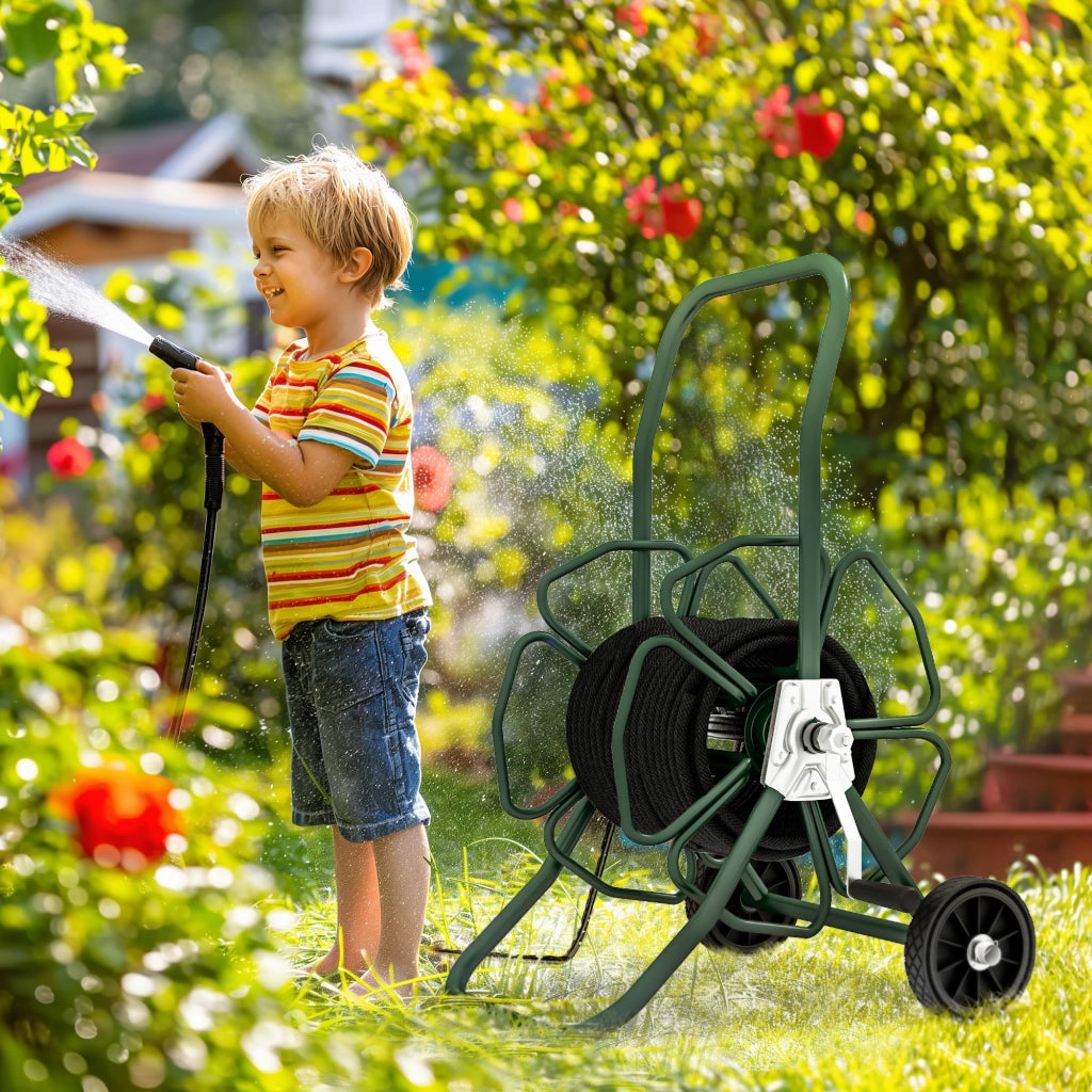 Carrello Avvolgitubo da Giardino ¨C zephmum ¨C Verde 30m ? 16mm Metallo