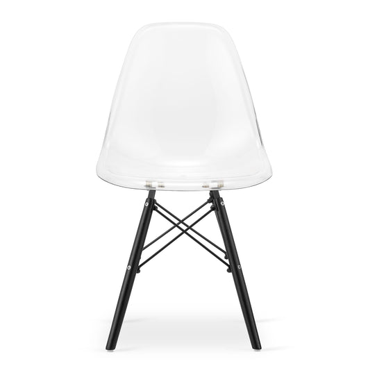 Sedia Valora OSAKA con gambe nere trasparenti per soggiorno