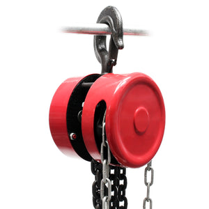 Paranco a catena manuale, max 2000 kg, con catena di 3 m, per sollevamento di carichi pesanti