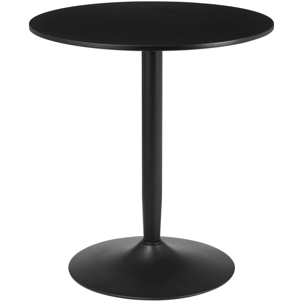 Tavolo da pranzo rotondo ?70 cm; nero; con base in acciaio