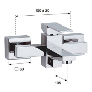 Rubinetto vasca esterno senza doccia - serie qubika