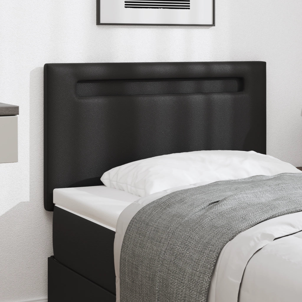 Testiera cama  design semplice nera 100 cm in similpelle