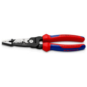 Knipex 13 72 200 ME Pinza Multifunzione per Elettricista Capacita' Spelatura 0,5 - 6 mm Lama Spelacavi Design Ibrido Impugnature Bicomponenti colore Nero Blu Rosso Acciaio inox