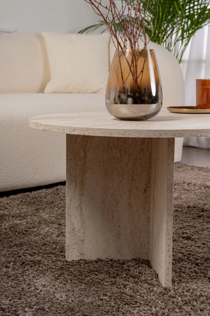 Tavolino da caffè in legno "Sabbia" - 60 x 119 x 40 cm - Travertino