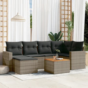Set Divani da Giardino 7 pz con Cuscini Grigio in Polyrattancod mxl 113653