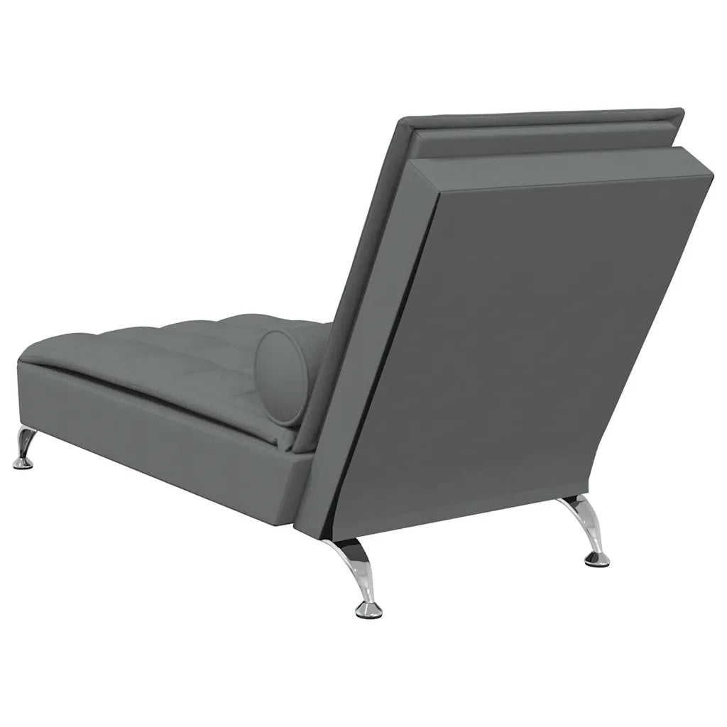 Chaise Longue Massaggi con Capezzale Grigio Scuro in Tessuto CFW4803864