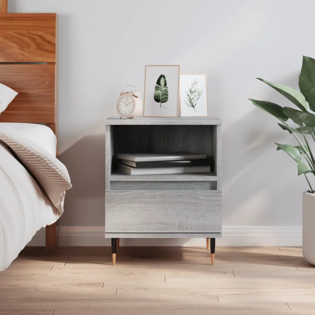 Comodino | Armadio da Notte | Mobiletto da notte Grigio Sonoma 40x35x50 cm in Legno Multistrato