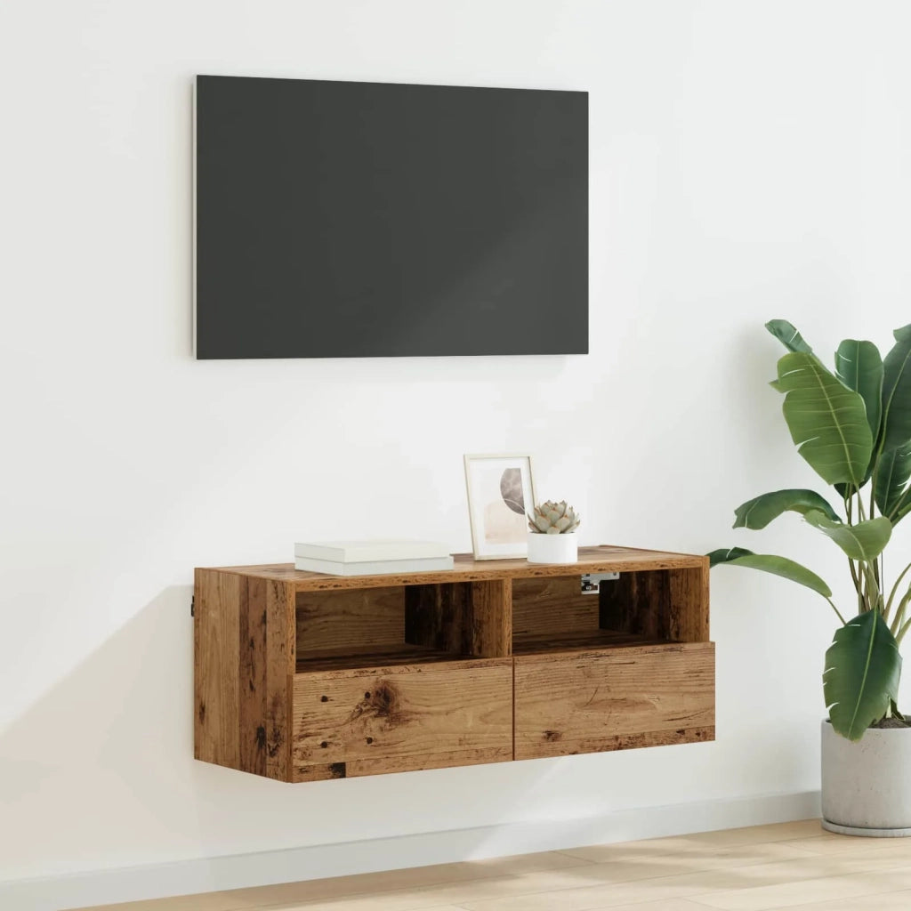 Mobile TV da parete Legno vecchio 80 x 30 x 30 cm 882928