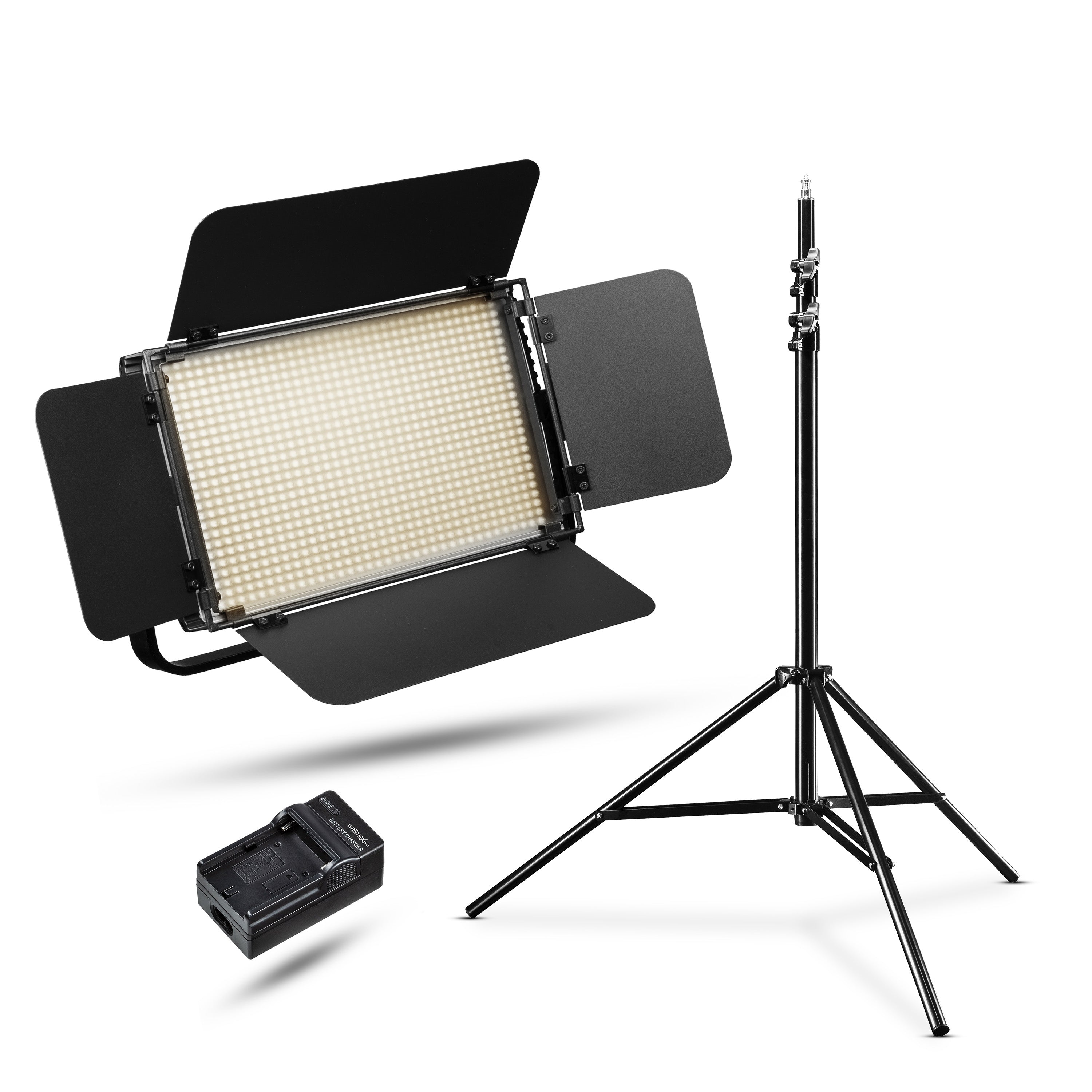 Niova 900 Plus Bi Colour LED con stativo per luci e batteria ricaricabile NP-F, luce a pannello dimmerabile, treppiedi con smorzamento a molla, luce da studio con telecomando