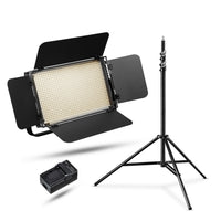 Niova 900 Plus Bi Colour LED con stativo per luci e batteria ricaricabile NP-F, luce a pannello dimmerabile, treppiedi con smorzamento a molla, luce da studio con telecomando