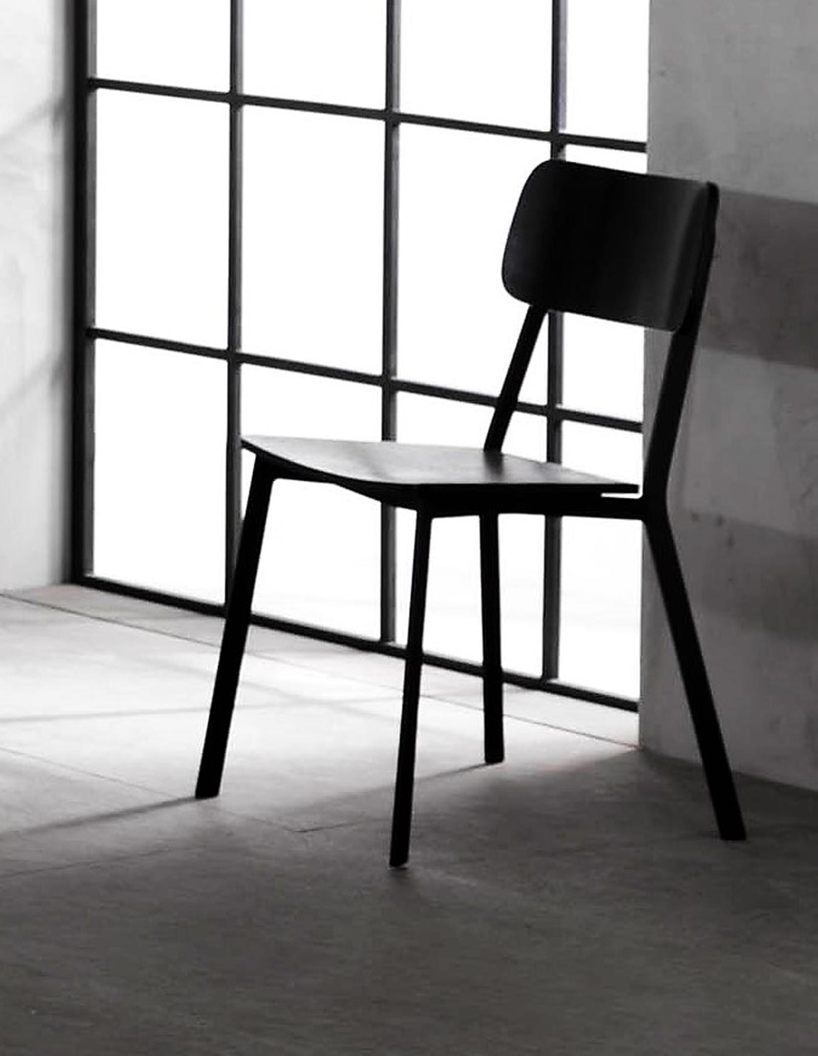 Set 4 Sedie 51x51,5xH82 cm in Legno e Metallo Woody Nero