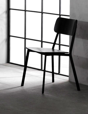 Set 4 Sedie 51x51,5xH82 cm in Legno e Metallo Woody Nero