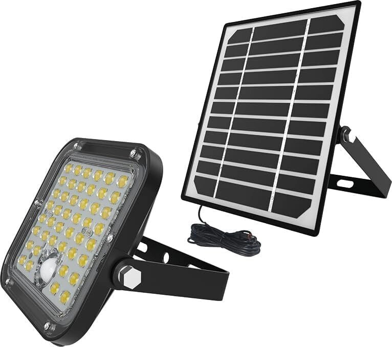 Vigor 3478545 Cubo 10 Proiettore LED Solare 10W 1500lm IP65 Sensore Crepuscolare e Movimento Autonomia 60 ore colore Nero