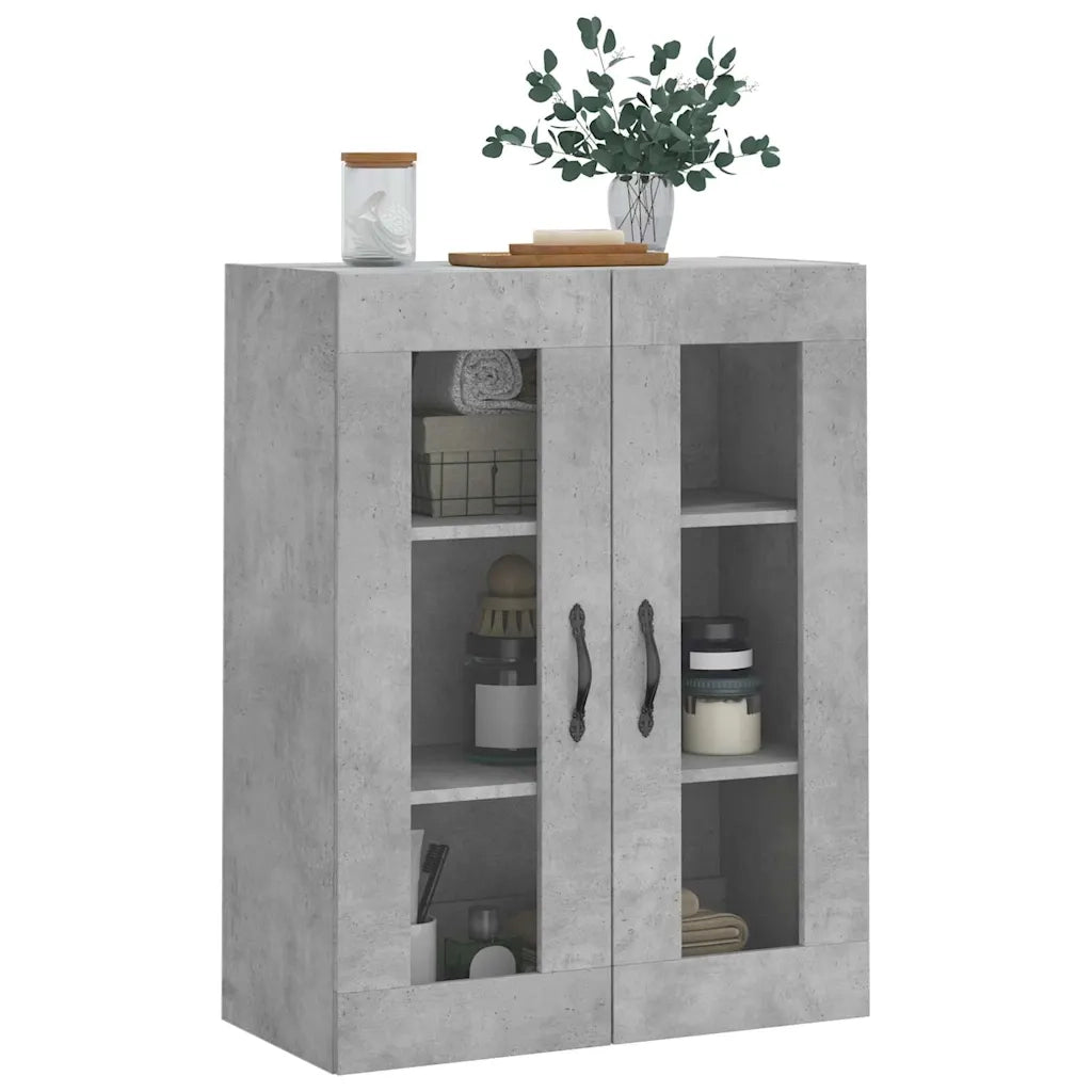 Mobile a Parete Grigio Cemento 69,5x34x90 cm Legno Multistrato 834990